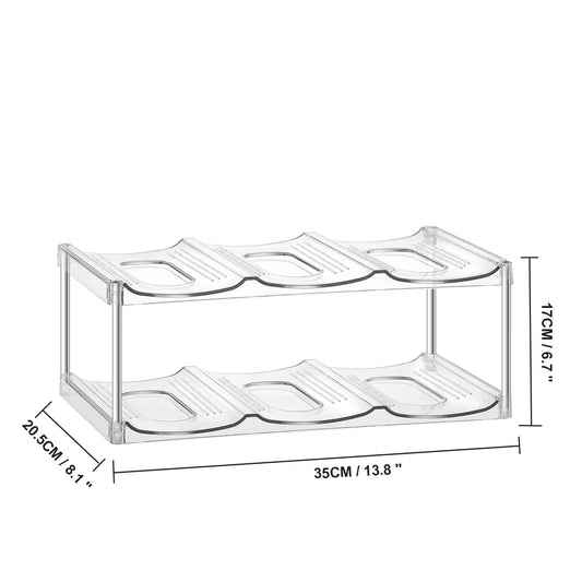 3 Tier Stackable Water Bottle Organizer Holder for Cabinet Plastic Clear Wine Rack Kitchen Storage Holder for Wine Drink Bottles
